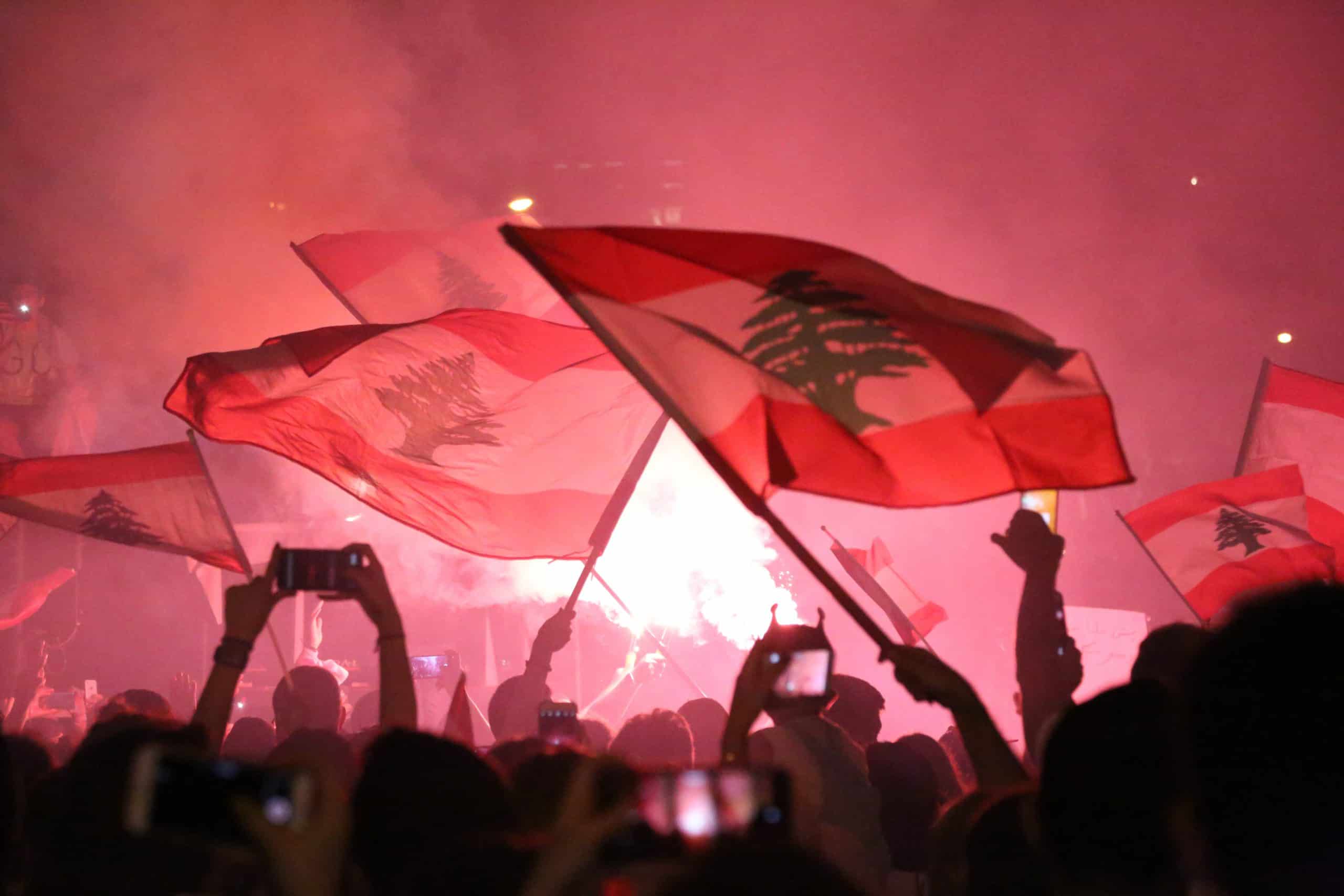 Article Image - Lebanese Flags in a Protest